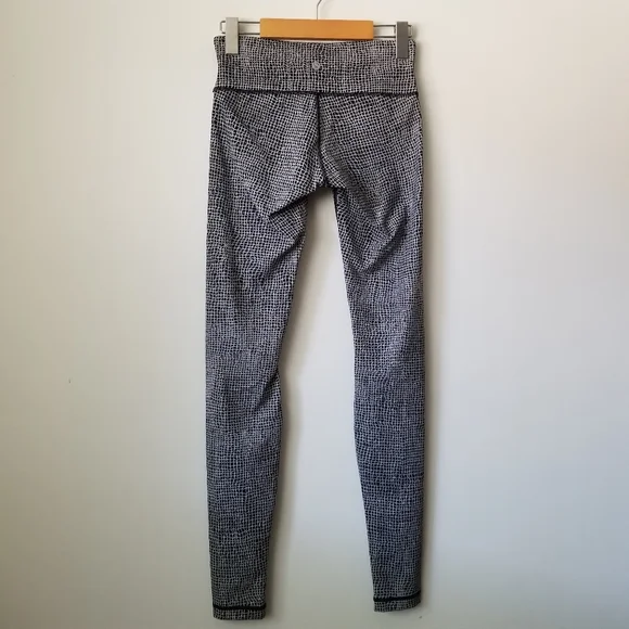 LULULEMON Wunder Under Pant III Fall Net White Black Size 4 - Picture 5 of 16